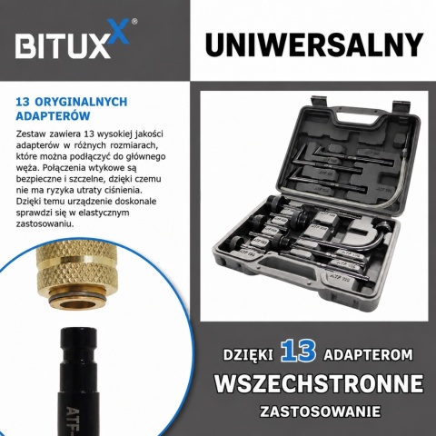 BITUXX uniwersalny 10 L pneumatyczny przyrząd do nalewania oleju przekładniowego - pompa napełniająca do wlewania oleju
