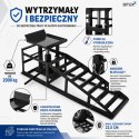 Bituxx 2x hydrauliczne najazdy samochodowe 2000 kg z podnośnikiem rampy serwisowe do auta