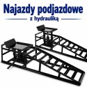 Bituxx 2x hydrauliczne najazdy samochodowe 2000 kg z podnośnikiem rampy serwisowe do auta