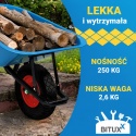 Czarne koło do taczki Pełne Bezdętkowe wzmacniane PU 400-8 Bituxx