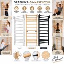Drewniana drabinka gimnastyczna 195 × 80 cm do ćwiczeń i rehabilitacji – drabinka ścienna do domowej siłowni
