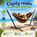 Hamak ogrodowy na metalowym stelażu mocny 270x110cm do 120kg