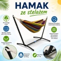 Hamak ogrodowy na metalowym stelażu mocny 270x110cm do 120kg