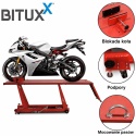 Hydrauliczny podnośnik motocyklowy Bituxx 460 kg czerwony, rampa serwisowa