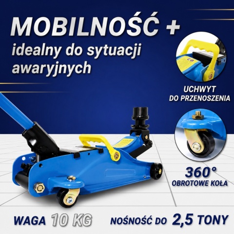 Hydrauliczny podnośnik samochodowy typu "żaba" (warsztatowy), 2,5 tony, Bituxx
