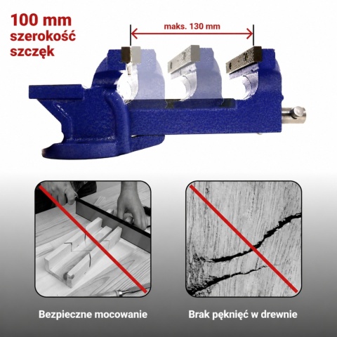 Imadło Ślusarskie Stołowe z żeliwa szczęki BITUXX 100mm