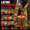 Klin do drewna rozłupujący 1,5kg mocny wytrzymały ze stali Czerwony