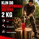 Klin rozłupujący do drewna drzewa 2kg ze stali mocny Łuparka BITUXX