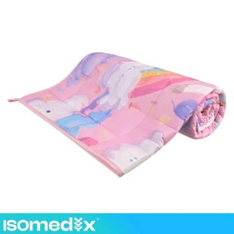 Kołdra obciążeniowa dziecięca 3 kg 100x150 cm koc sensoryczny różowa jednorożec