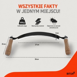 Nóż do ciągnięcia drewna 13” – stalowy, ergonomiczne uchwyty strug do drewna