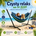 Ogrodowy Hamak na stelażu metalowym 120kg wygodny i trwały zewnętrzny