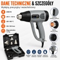 Opalarka Elektryczna 2000W 4 dysze 2 biegi + akcesoria BITUXX 600°C