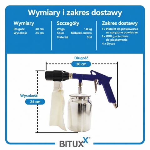 Pistolet do piaskowania na sprężone powietrze do kompresora Zestaw
