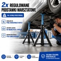 Podstawki Samochodowe 2x 2000 kg BITUXX – Kobyłki Warsztatowe Regulowane Składane