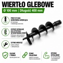 Wiertło glebowe 100 mm 400 mm świder do ziemi wiertnica stalowe do ogrodu trwałe
