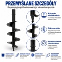 Wiertło glebowe 100 mm 400 mm świder do ziemi wiertnica stalowe do ogrodu trwałe