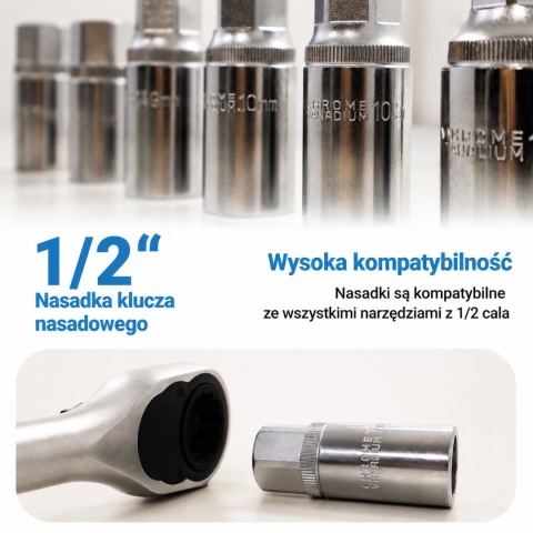 Profesjonalny zestaw wykrętaków do szpilek - BITUXX 11 elementów (napęd 1/2″)