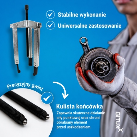 Ściągacz do łożysk ściągacz wewnetrzny 2 i 3 ramienny zestaw 12 elementów Bituxx