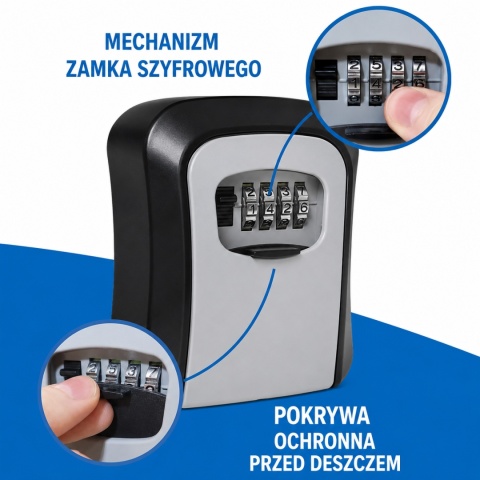 Sejf na klucze z zamkiem szyfrowym Mini sejfik Skrytka na szyfr PIN