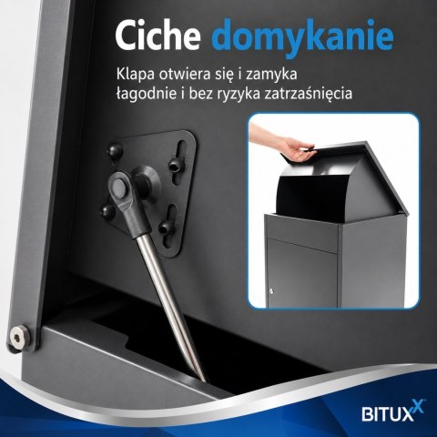 Skrzynka Na Paczki BITUXX M Zamykana Antracyt Box Na Przesyłki 54 cm