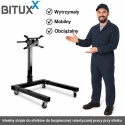 Stojak na silnik 570 kg obrotowy mobilny warsztatowy 4 koła 360°