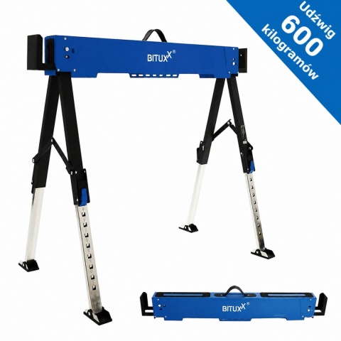 Stół roboczy / kozioł składany regulowany - 600 kg, wysokość 62-87 cm BITUXX