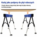 Stół roboczy / kozioł składany regulowany - 600 kg, wysokość 62-87 cm BITUXX
