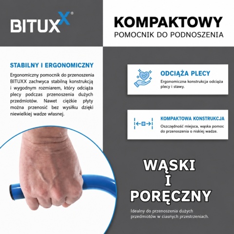 Uchwyt do przenoszenia płyt karton gips osb mdf nośność 100 kg