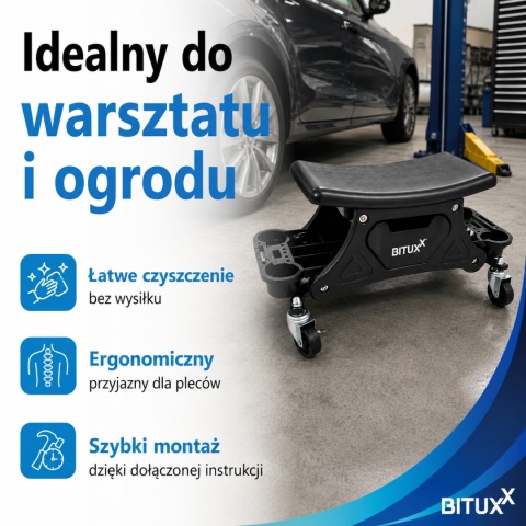 Warsztatowy stołek taboret organizer mobilny stabilny