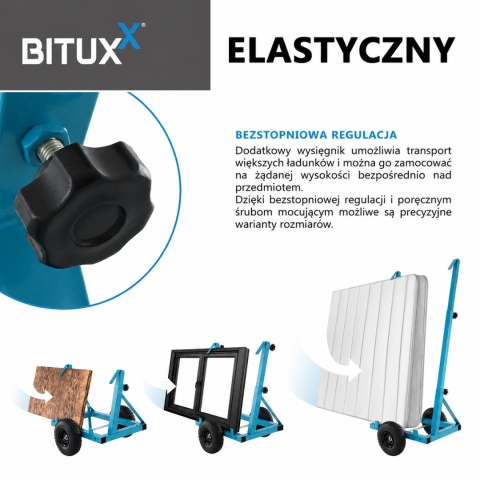 Wózek transportowy do płyt 200kg Bituxx stalowa mocna konstrukcja do transportu