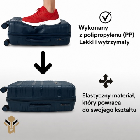 Zestaw 4 walizek podróżnych z beautycase - twarda skorupa, kółka 360°, zamek TSA