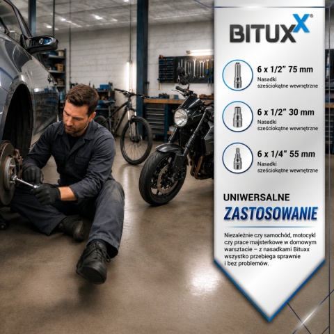 Zestaw Kluczy imbusowych nasadowe Imbusy 18 elementów BITUXX