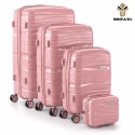 Zestaw walizek BERWIN Torna 4w1 - twarde walizki na kółkach + kosmetyczka DUSTY Rose