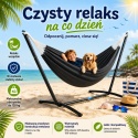 Zewnętrzny hamak Ogrodowy na taras solidna rama metalowa Antracytowy