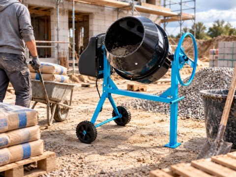 Betoniarka elektryczna BITUXX 120 l 450 W do betonu i zapraw