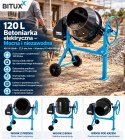 Betoniarka elektryczna BITUXX 120 l 450 W do betonu i zapraw