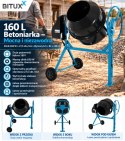 Betoniarka elektryczna BITUXX 160 l 650 W do betonu i zapraw