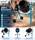 Betoniarka elektryczna BITUXX 200 l 850 W do betonu i zapraw