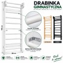 Drewniana drabinka gimnastyczna 195 × 80 cm do ćwiczeń i rehabilitacji – drabinka ścienna do domowej siłowni