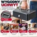 Kasetka na pieniądze metalowa ciemnoszara 25cm kasetka transportowa
