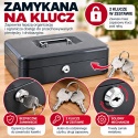 Kasetka na pieniądze metalowa ciemnoszara 25cm kasetka transportowa