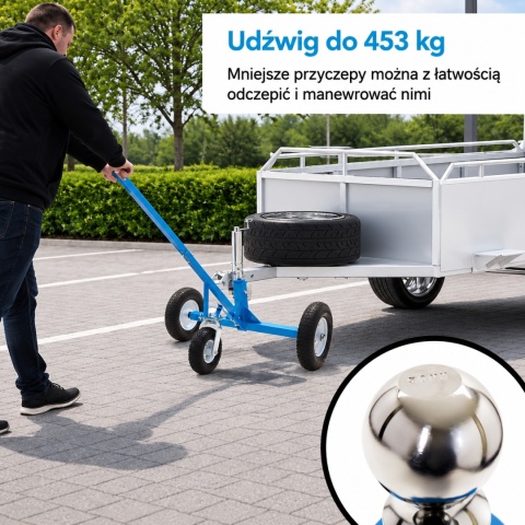 Koło manewrowe do przyczep podporowe z regulacją wysokości do 453kg