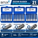 Komplet narzędzi nasadkowych sześciokątnych BITUXX 3/8" 21 elementów