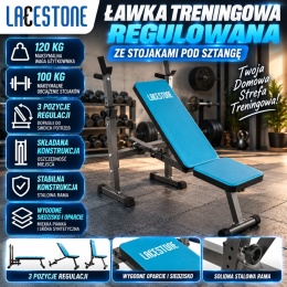 LACESTONE Ławka treningowa płaska regulowana pochylona trening Fitness