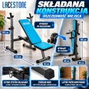 LACESTONE Ławka treningowa płaska regulowana pochylona trening Fitness