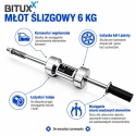 Młotek ślizgowy uniwersalny do usuwania wgnieceń karoserii 6KG z hakiem Bituxx