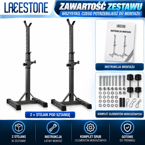 Mobilny stojak z uchwytami na sztange bezpieczeństwo i stabilność