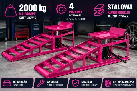 Rampy samochodowe BITUXX hydrauliczne regulowane 23 26 30 34 cm