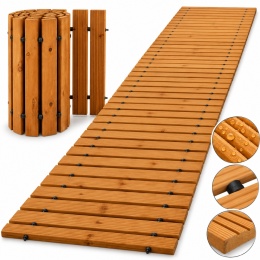ŚCIEŻKA OGRODOWA Z DRZEWA CEDROWEGO 250CM X 43CM BITUXX ZWIJANA DO OGRODU DRÓŻKA