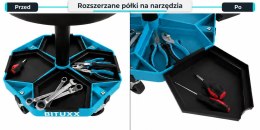 Stołek warsztatowy BITUXX Pro Line z regulacją wysokości 43-53 cm, wygodnym siedziskiem, 4 kółka